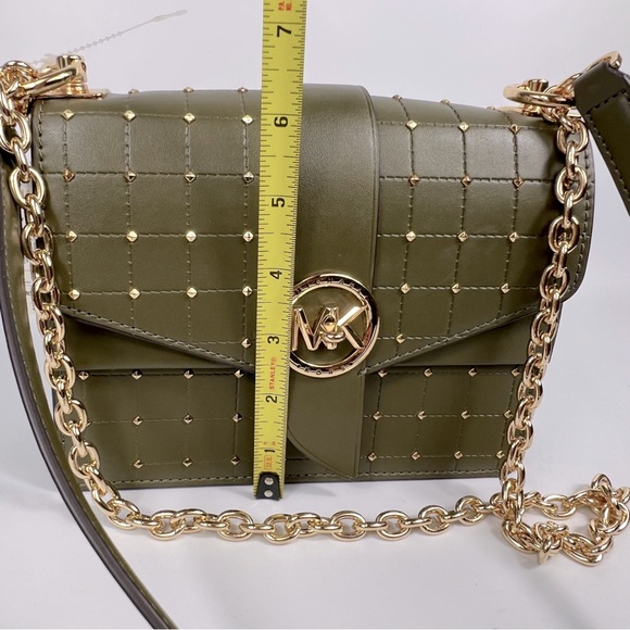 Michael Kors Olive Green Convertible Crossbody Shoulder Chain Bag NWT - Picture 12 of 14
